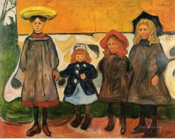 エドヴァルド・ムンク Painting - アルスガルドストランドの四人の少女 1903年 エドヴァルド・ムンク
